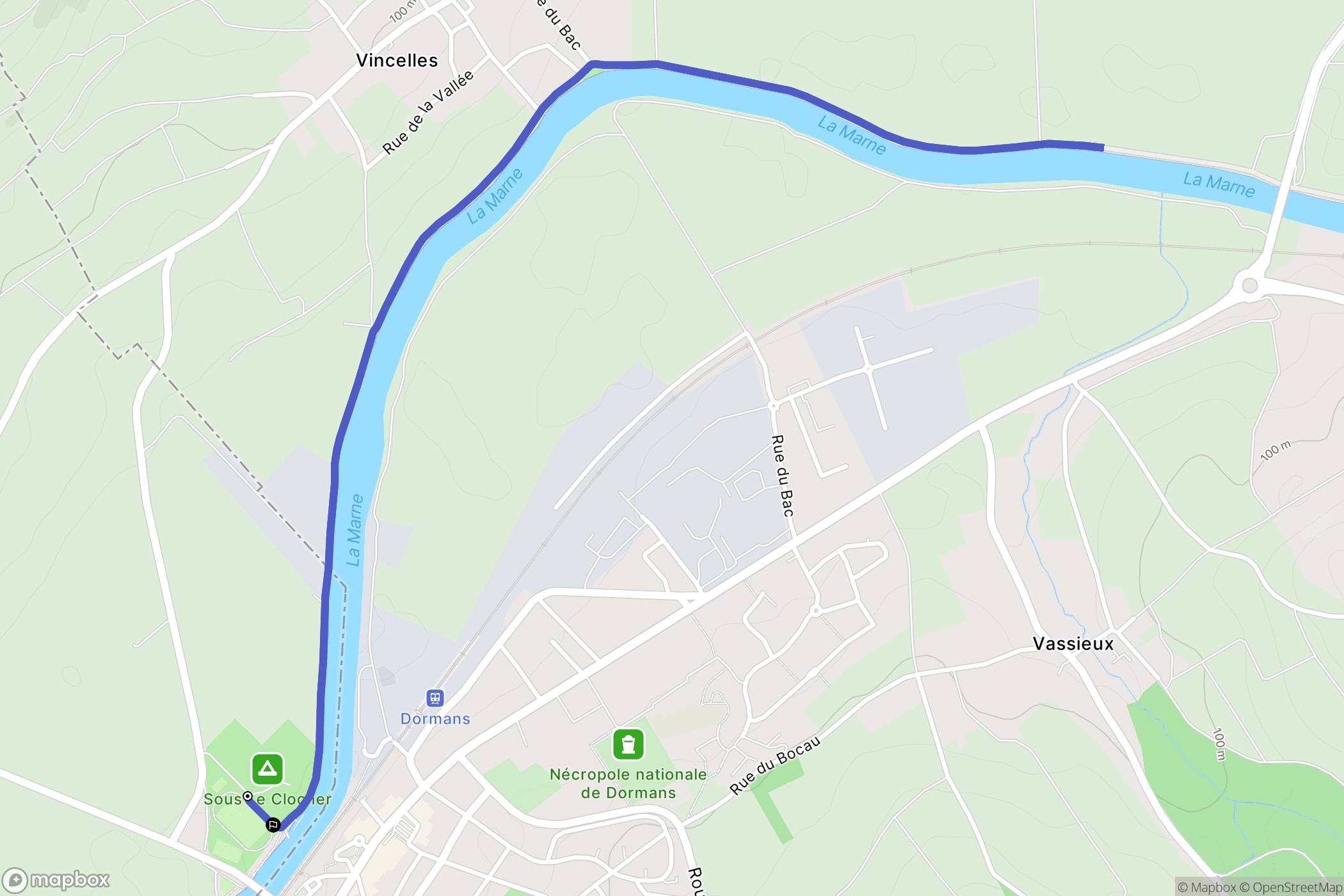 Trélou-sur-Marne : carte du parcours de randonnée - France
