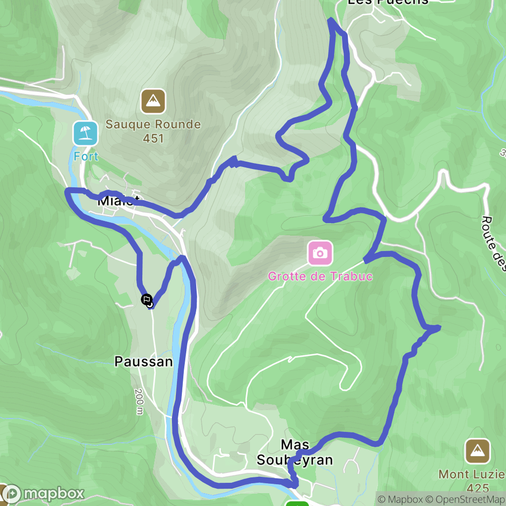 Mialet : carte du parcours de randonnée - France