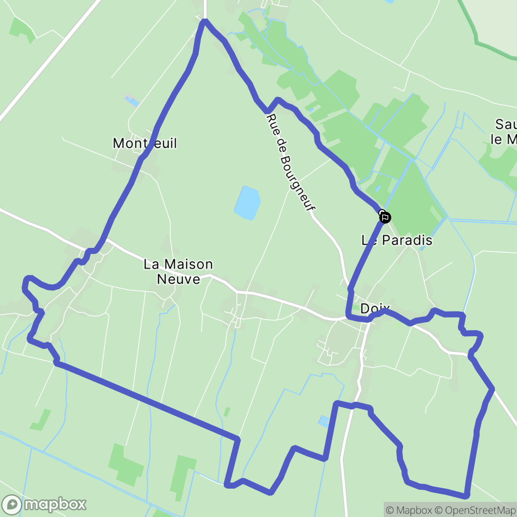 Doix lès Fontaines : carte du parcours de randonnée - France