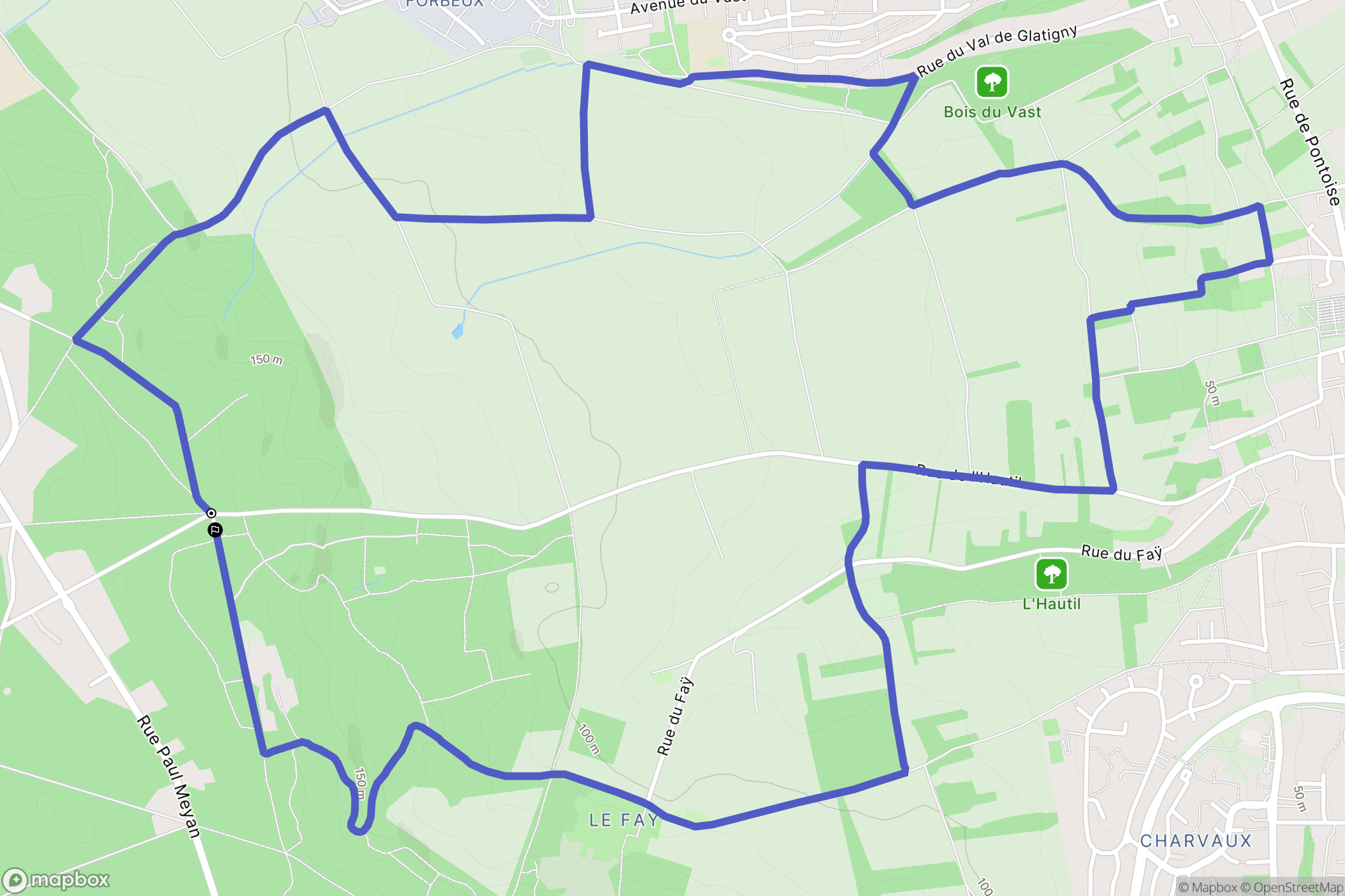 Triel-sur-Seine : carte du parcours de randonnée - France