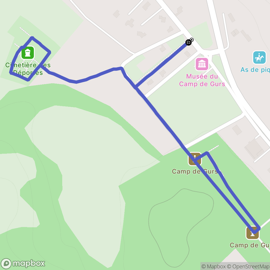 Gurs : carte du parcours de randonnée - France