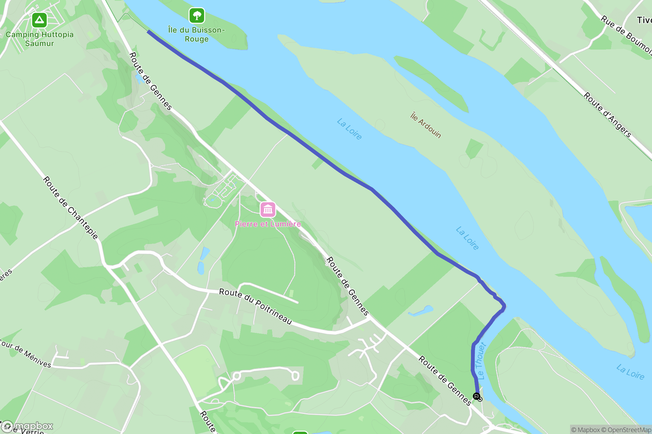 Saumur : carte du parcours de randonnée - France