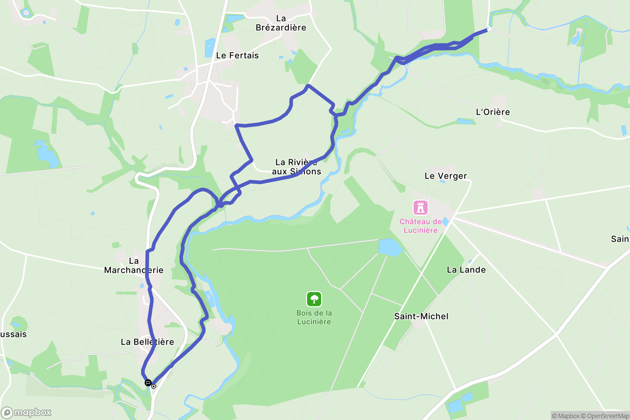 Nort-sur-Erdre : carte du parcours de randonnée - France