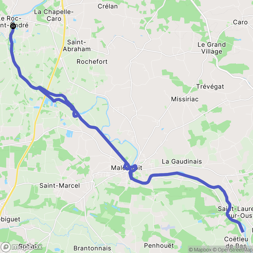 Val d'Oust : carte du parcours de randonnée - France