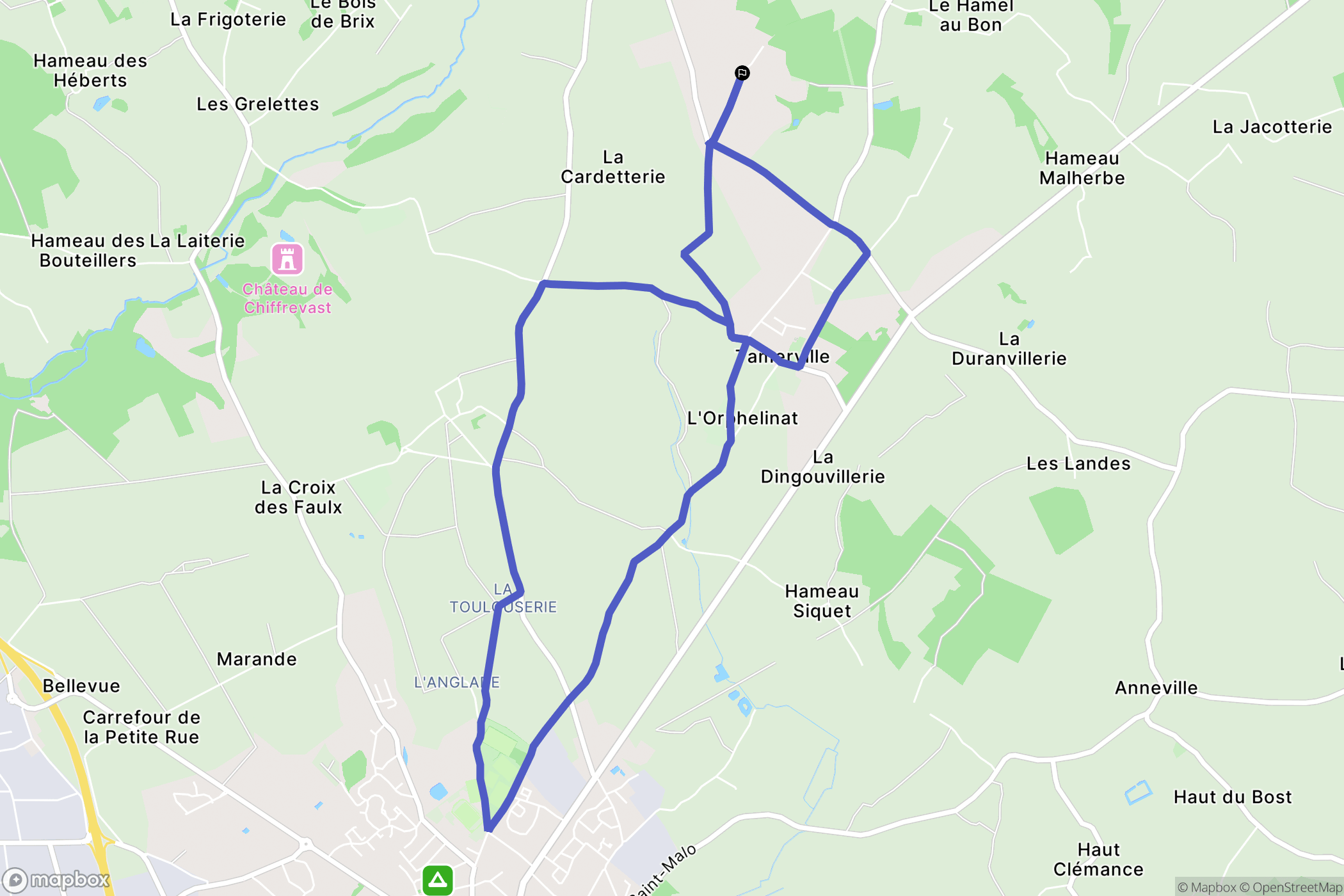 Tamerville : carte du parcours de randonnée - France
