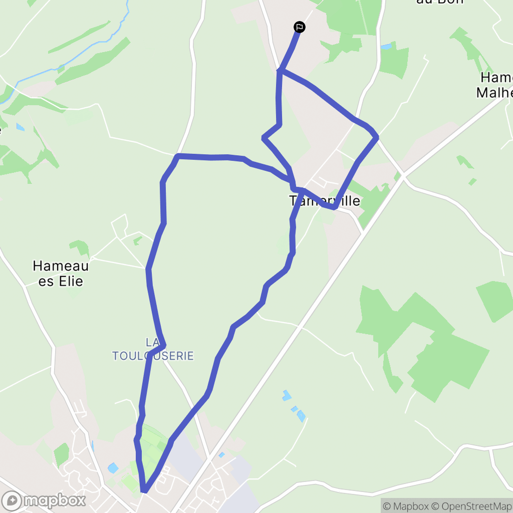 Tamerville : carte du parcours de randonnée - France