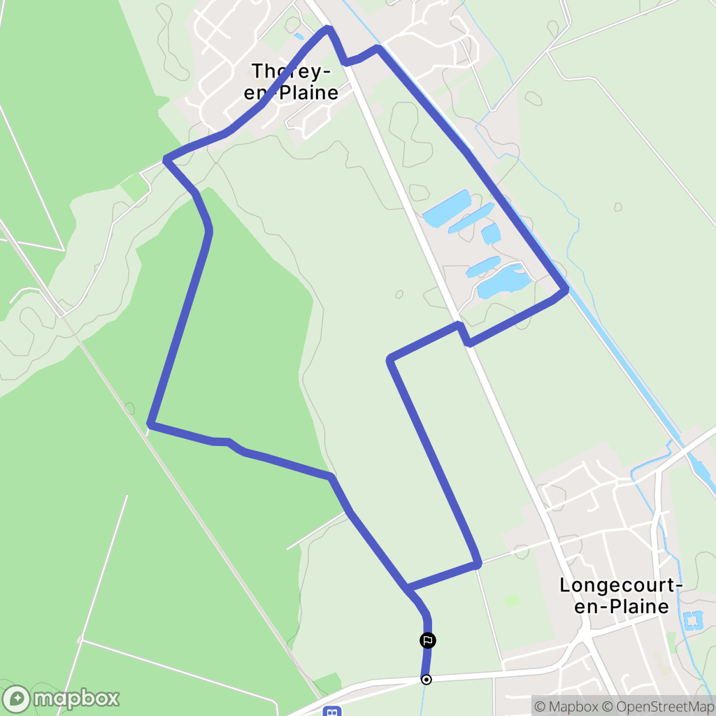 Longecourt-en-Plaine : carte du parcours de randonnée - France