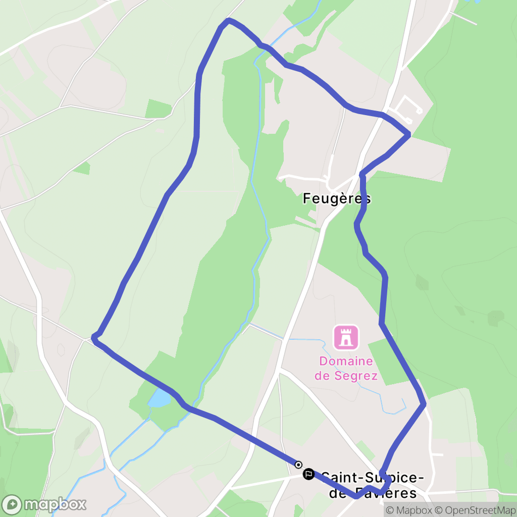 Saint-Sulpice-de-Favières : carte du parcours de randonnée - France