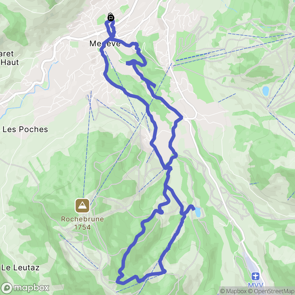 Megève : carte du parcours de randonnée - France