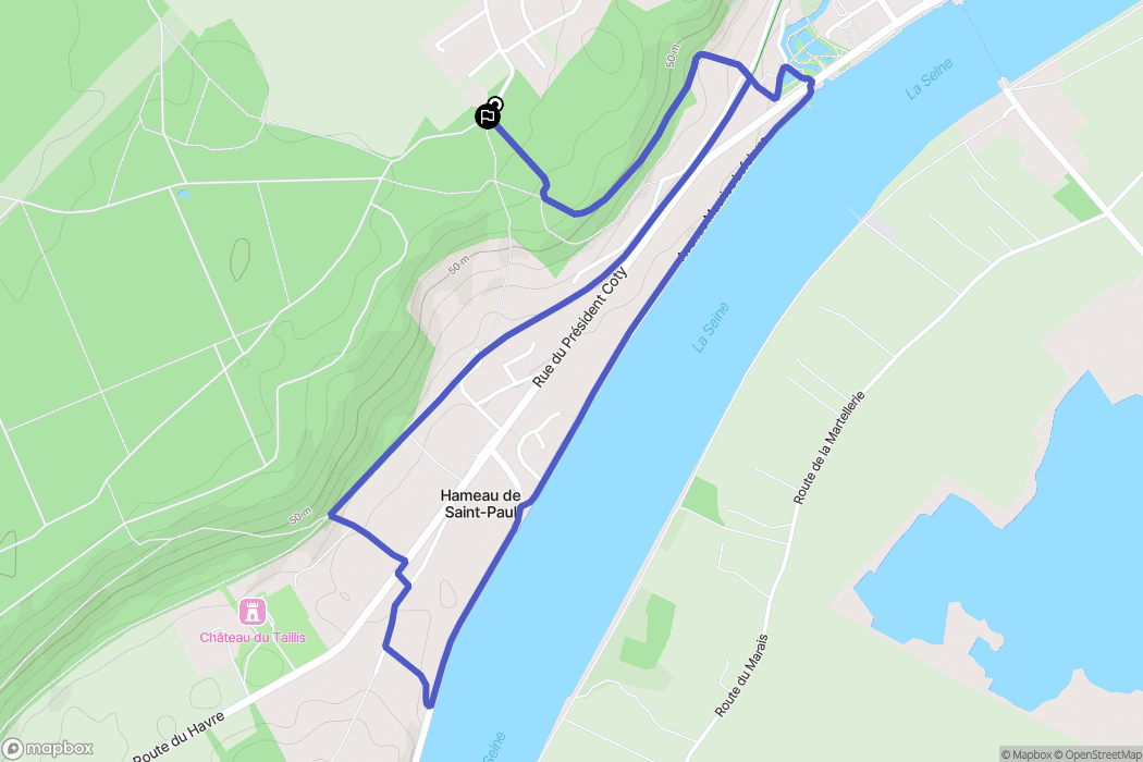 Le Trait : carte du parcours de randonnée - France