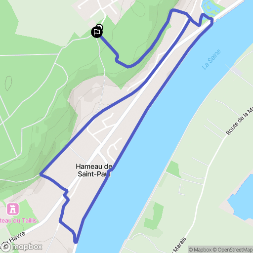 Le Trait : carte du parcours de randonnée - France