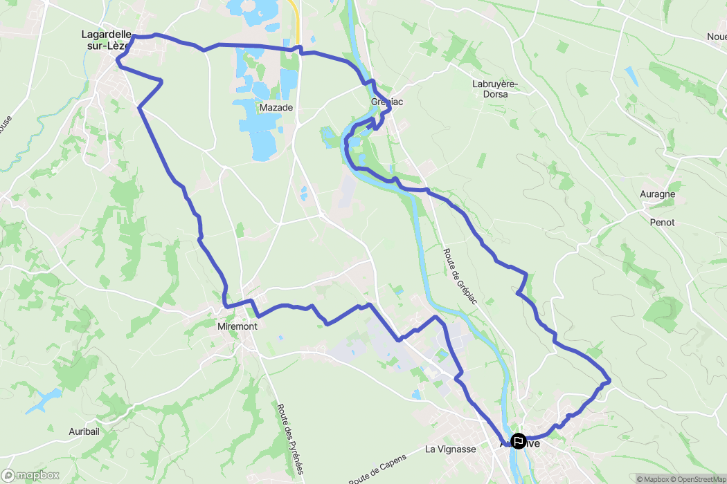 Auterive : carte du parcours de randonnée - France