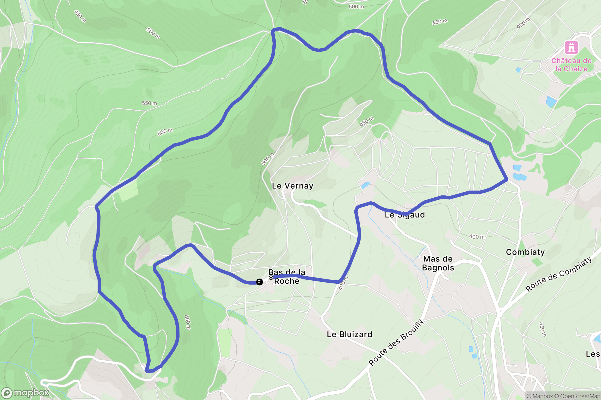 Saint-Étienne-la-Varenne : carte du parcours de randonnée - France