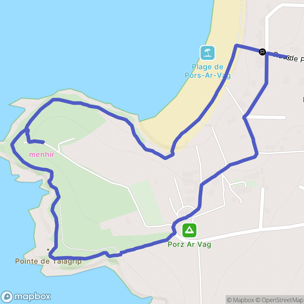 Plomodiern : carte du parcours de randonnée - France