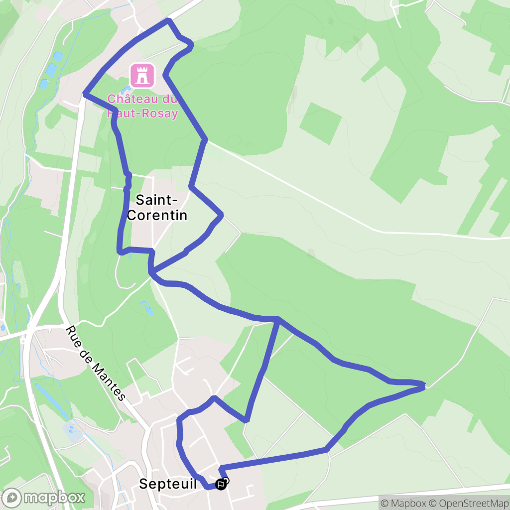 Septeuil : carte du parcours de randonnée - France