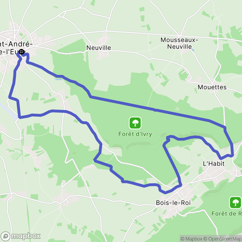 Saint-André-de-l'Eure : carte du parcours de randonnée - France