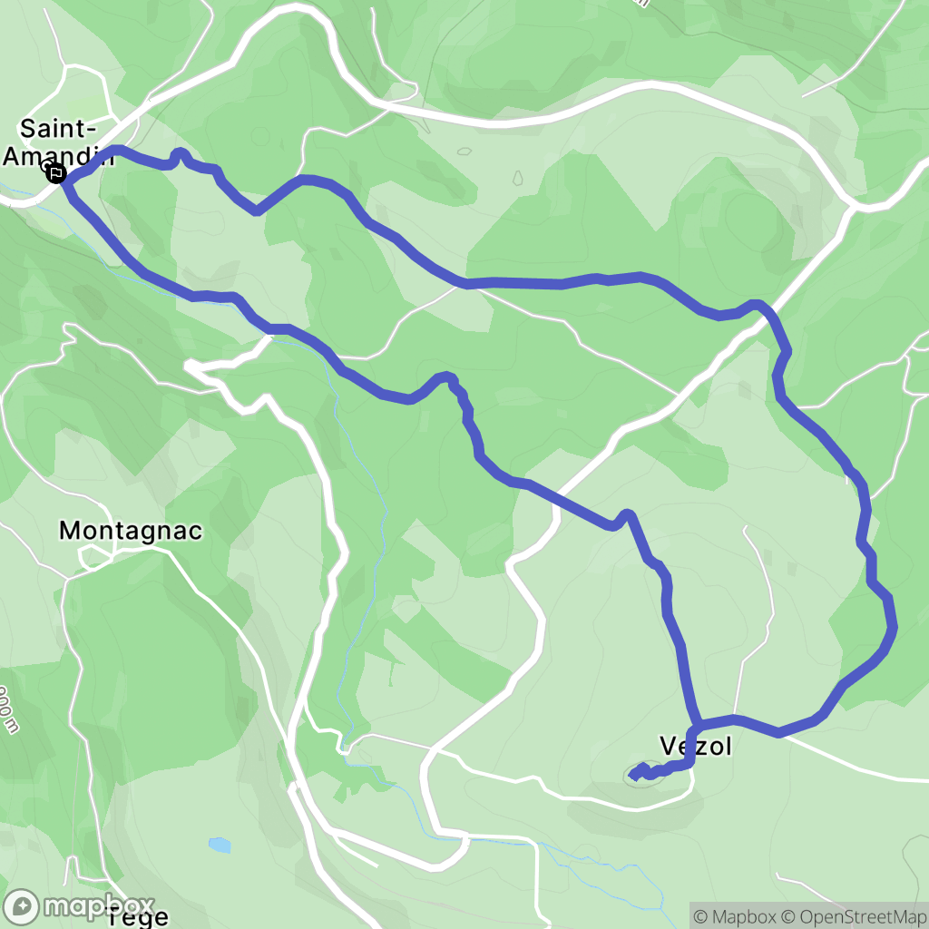 Saint-Amandin : carte du parcours de randonnée - France