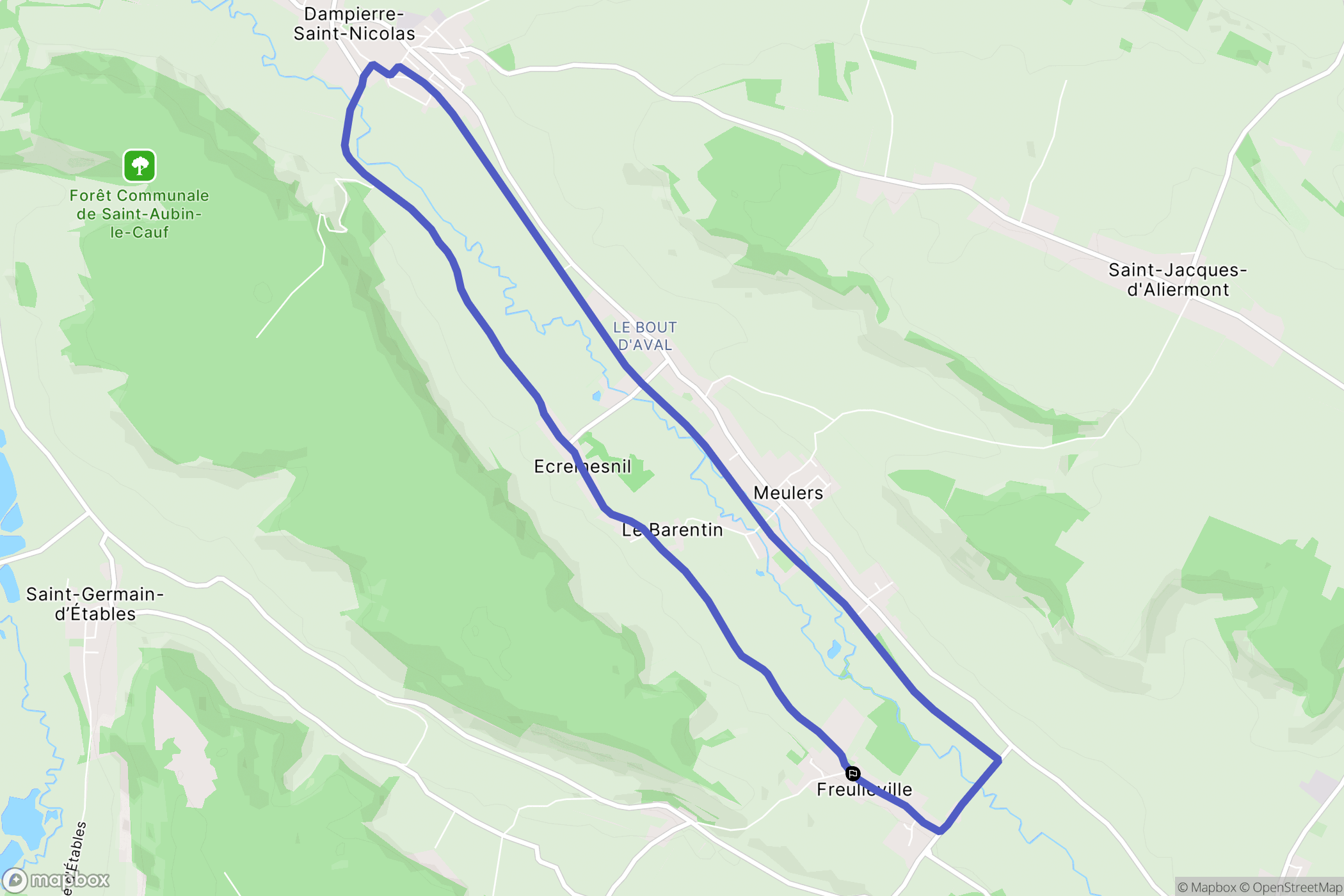 Freulleville : carte du parcours de randonnée - France