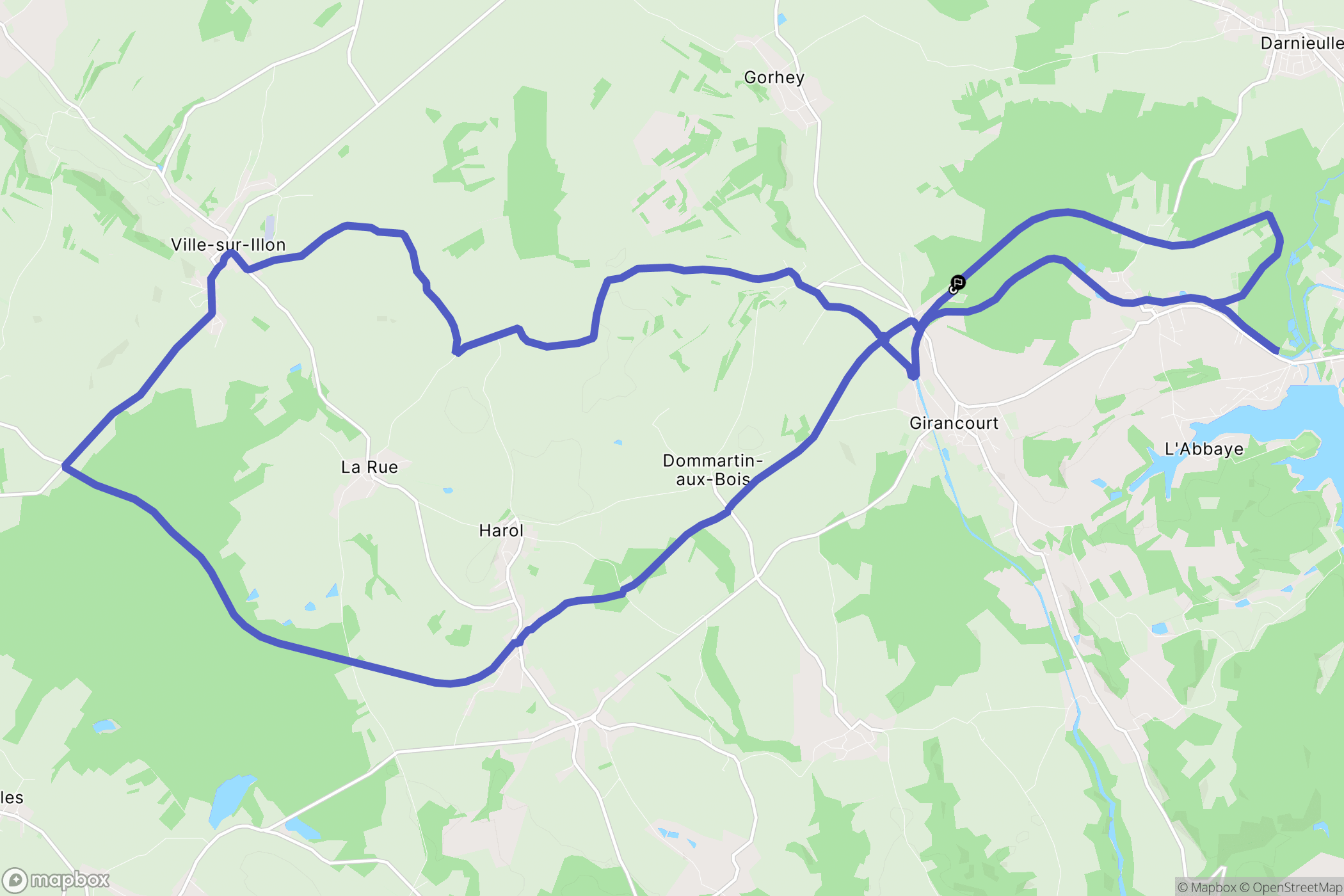 Chaumousey : carte du parcours de randonnée - France
