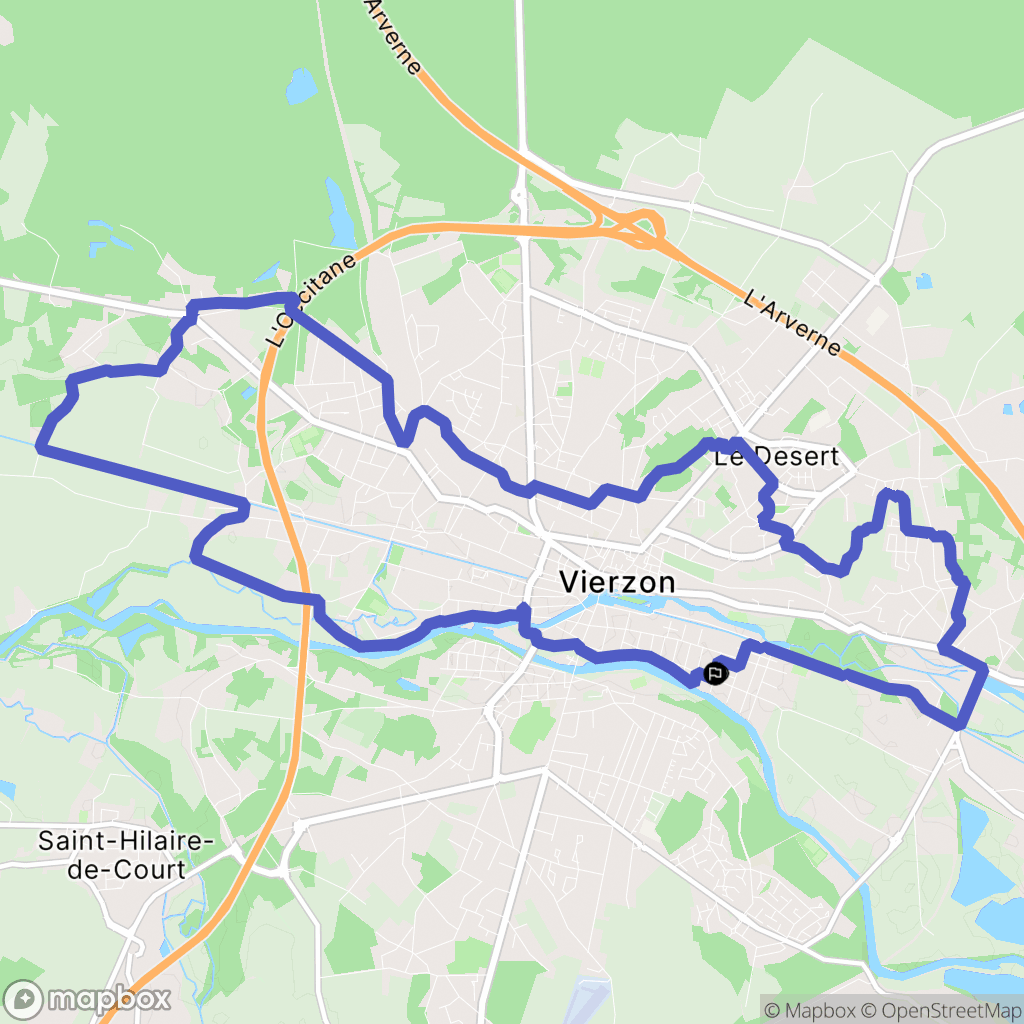 Vierzon : carte du parcours de randonnée - France