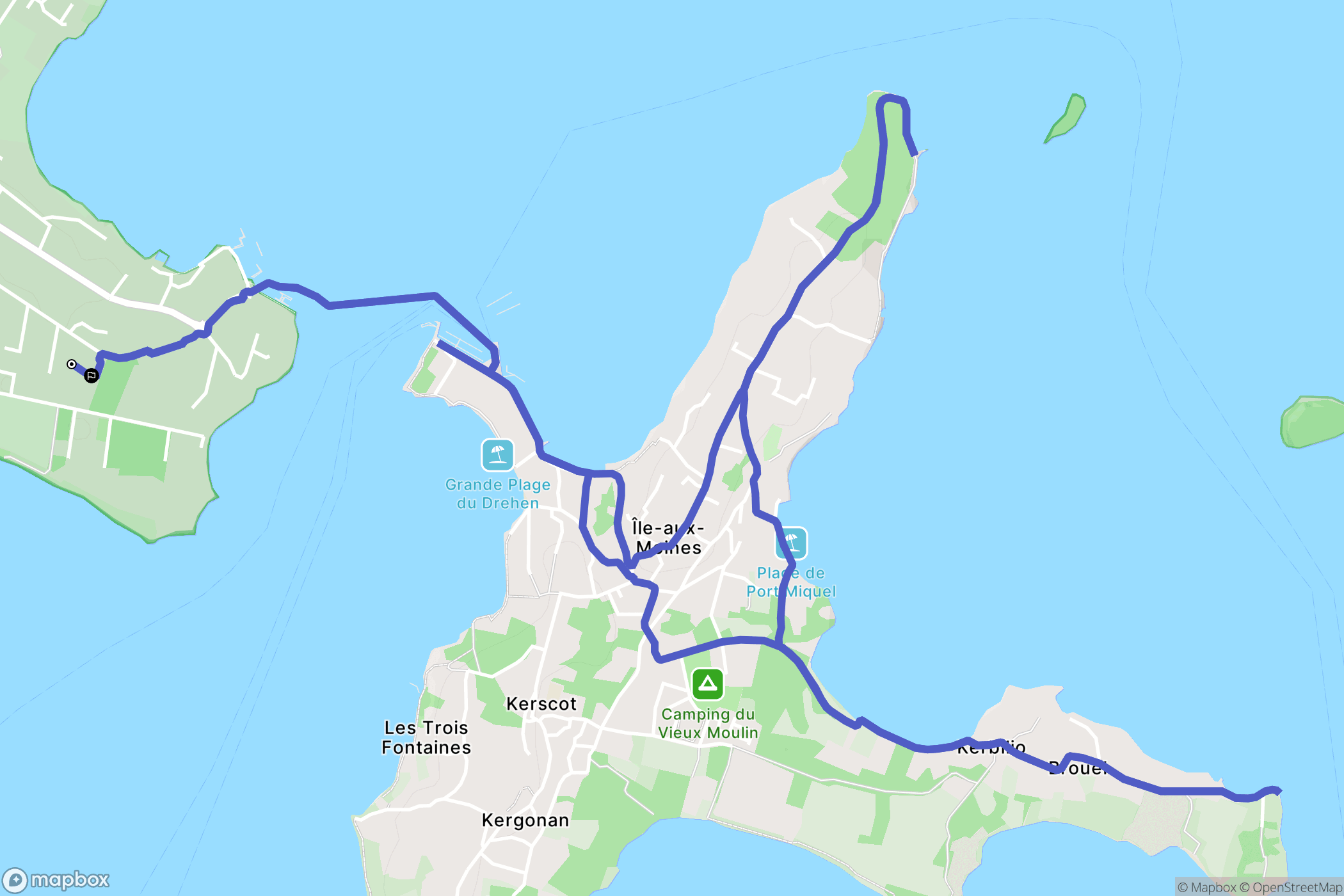 Baden : carte du parcours de randonnée - France
