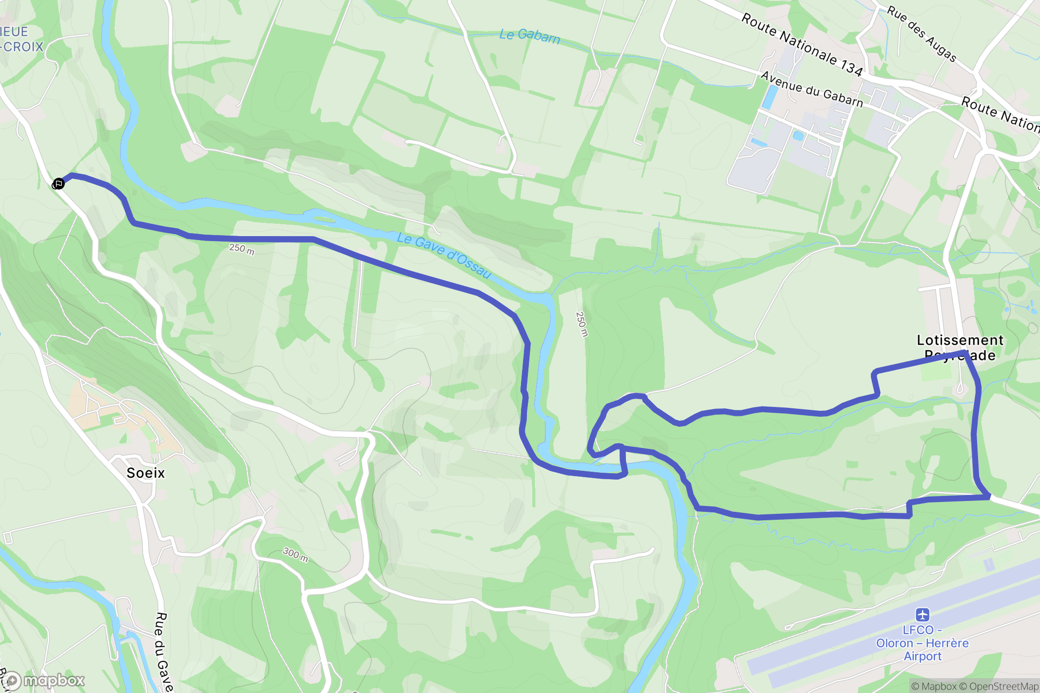 Oloron-Sainte-Marie : carte du parcours de randonnée - France