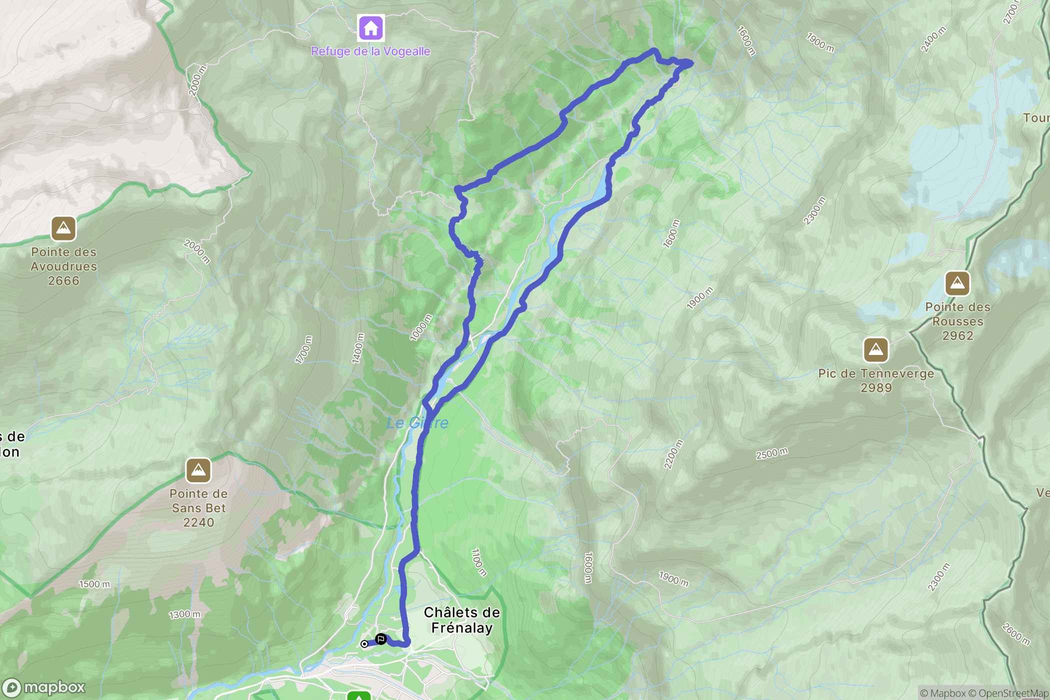 Sixt-Fer-à-Cheval : carte du parcours de randonnée - France