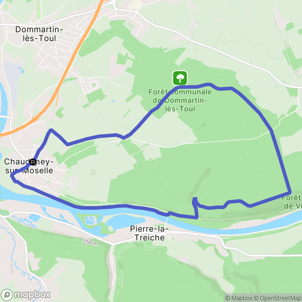 Chaudeney-sur-Moselle : carte du parcours de randonnée - France