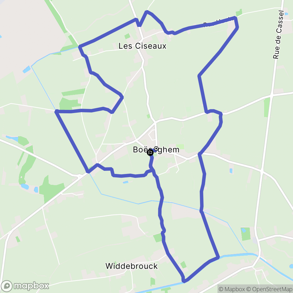 Boëseghem : carte du parcours de randonnée - France