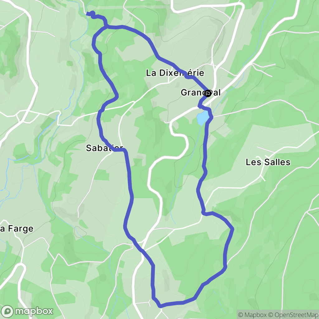 Grandval : carte du parcours de randonnée - France