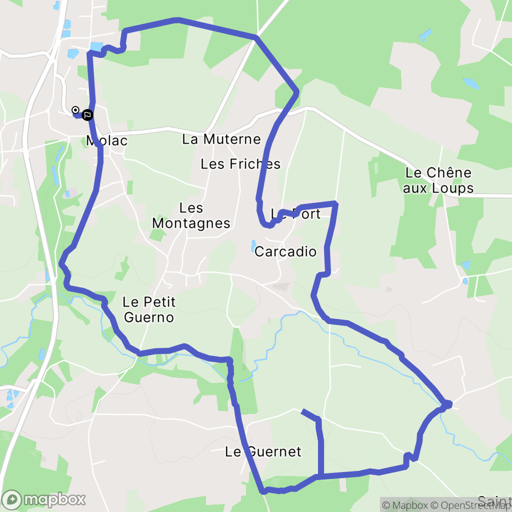 Molac : carte du parcours de randonnée - France