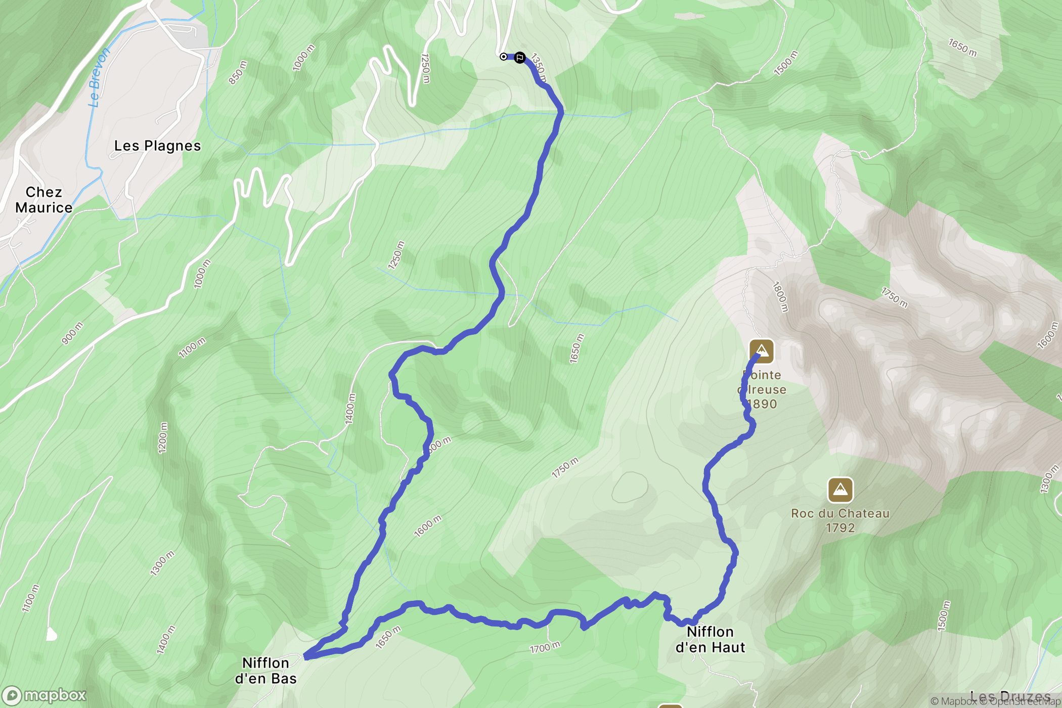 Vailly : carte du parcours de randonnée - France