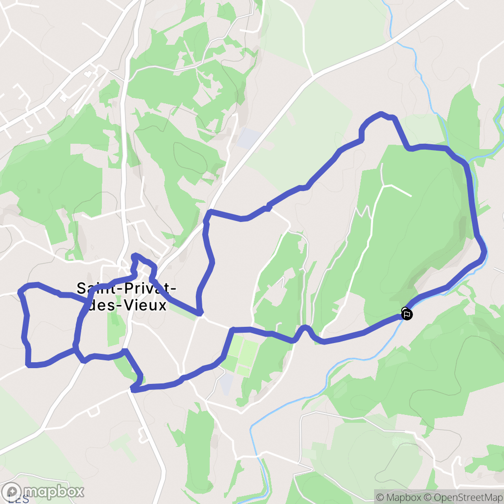 Saint-Privat-des-Vieux : carte du parcours de randonnée - France