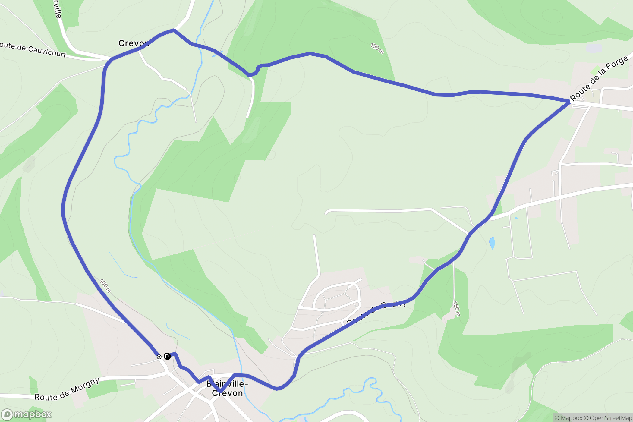 Blainville-Crevon : carte du parcours de randonnée - France