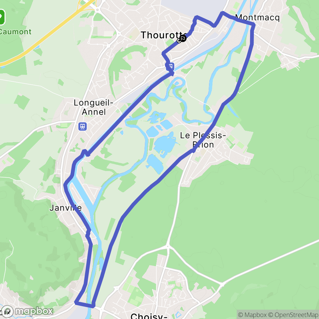 Thourotte : carte du parcours de randonnée - France