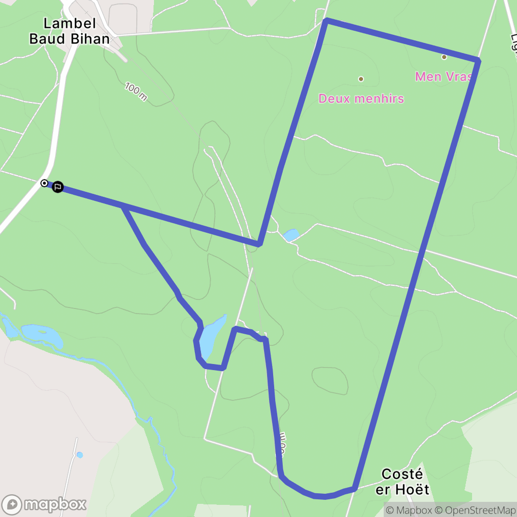 Camors : carte du parcours de randonnée - France
