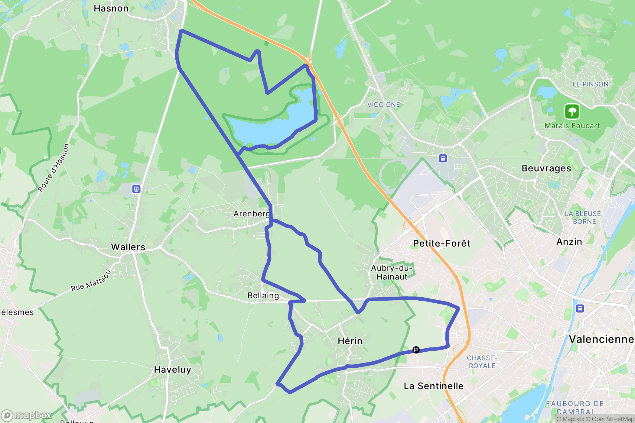 La Sentinelle : carte du parcours de randonnée - France