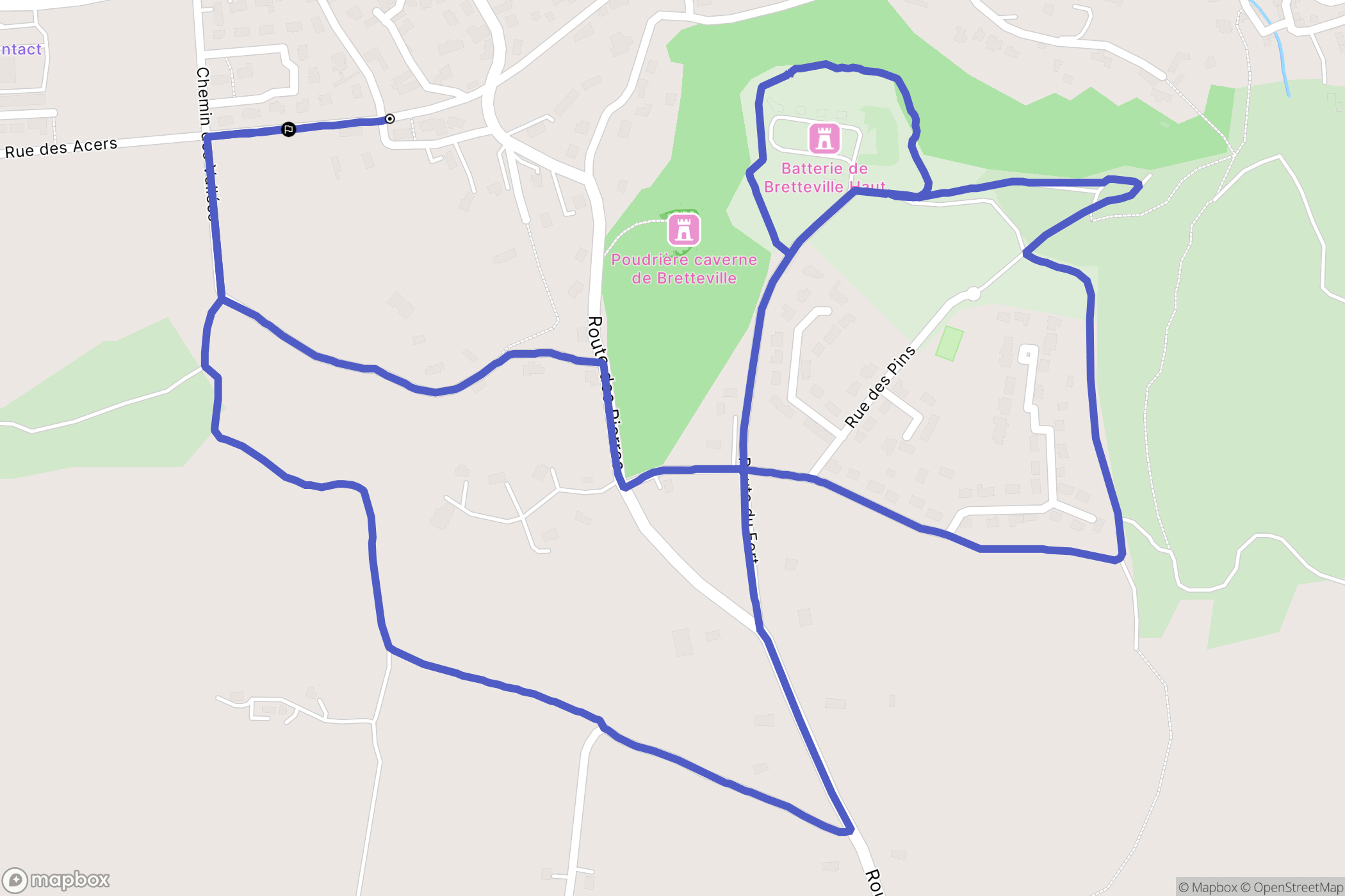 Digosville : carte du parcours de randonnée - France