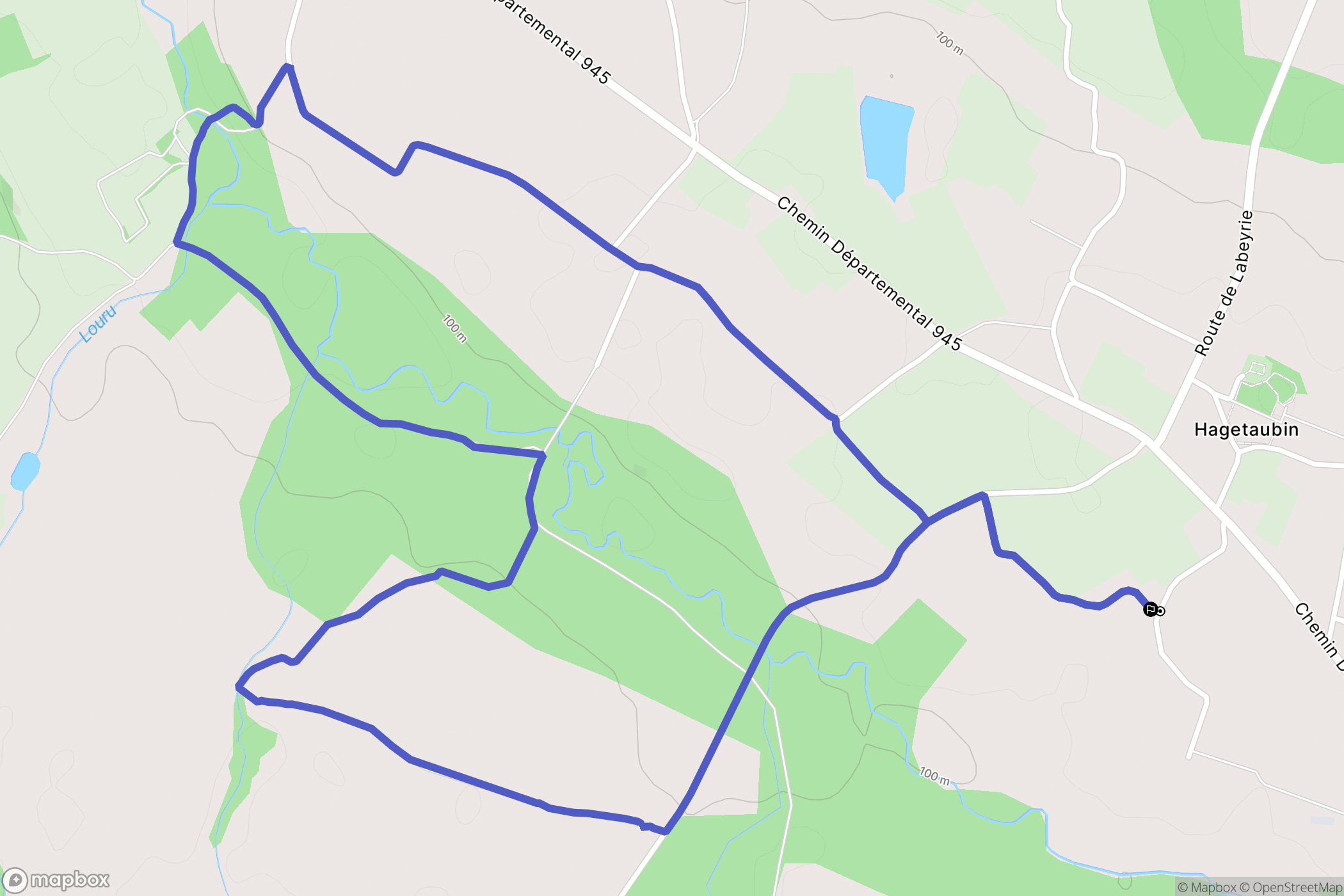 Hagetaubin : carte du parcours de randonnée - France