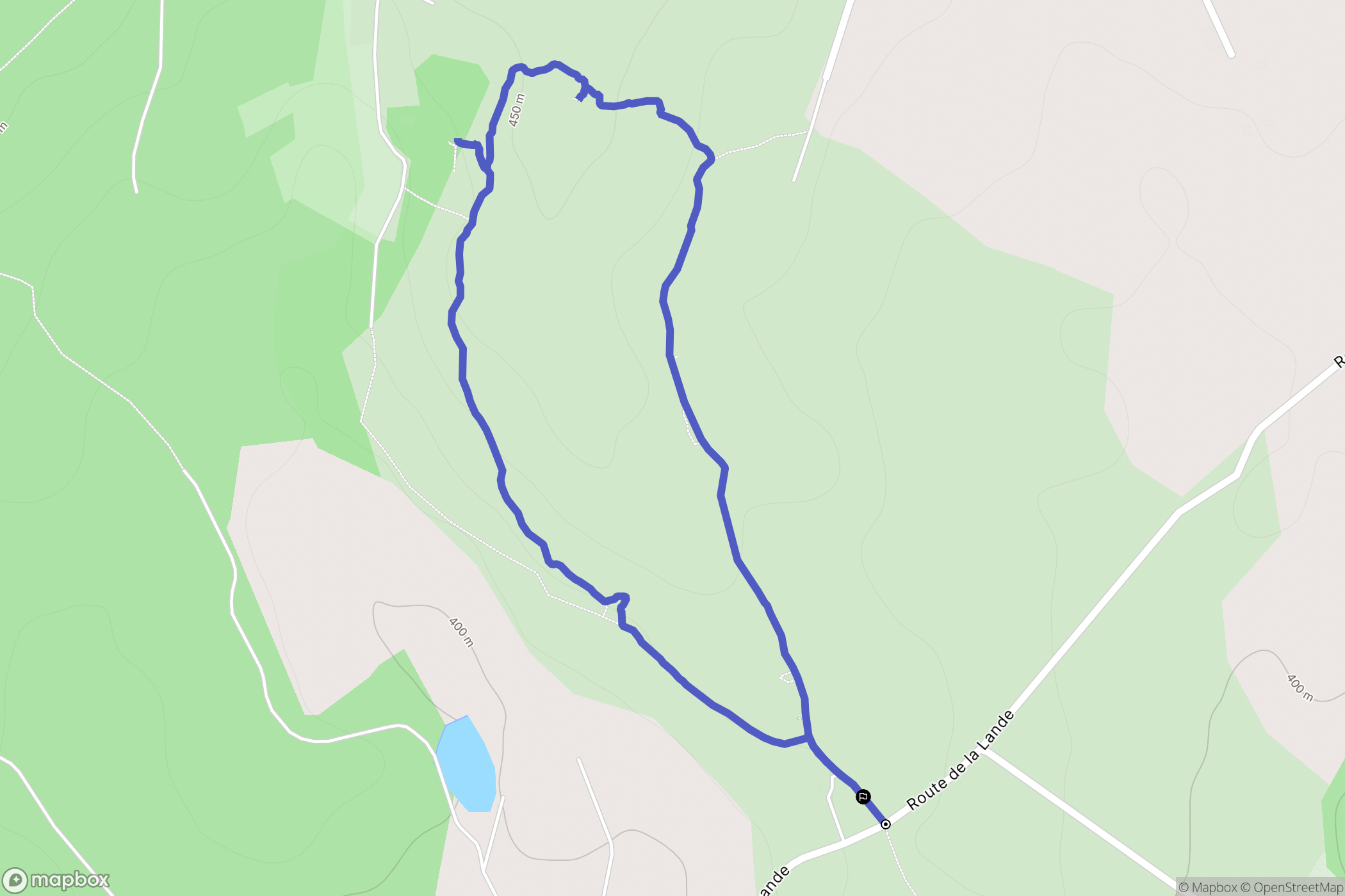 Meuzac : carte du parcours de randonnée - France