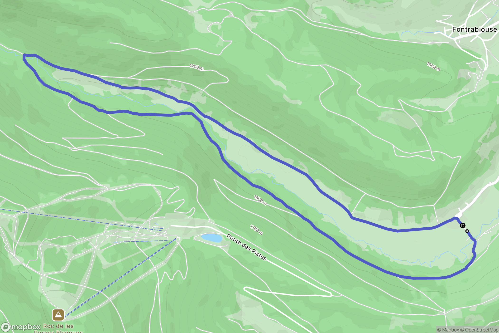 Fontrabiouse : carte du parcours de randonnée - France