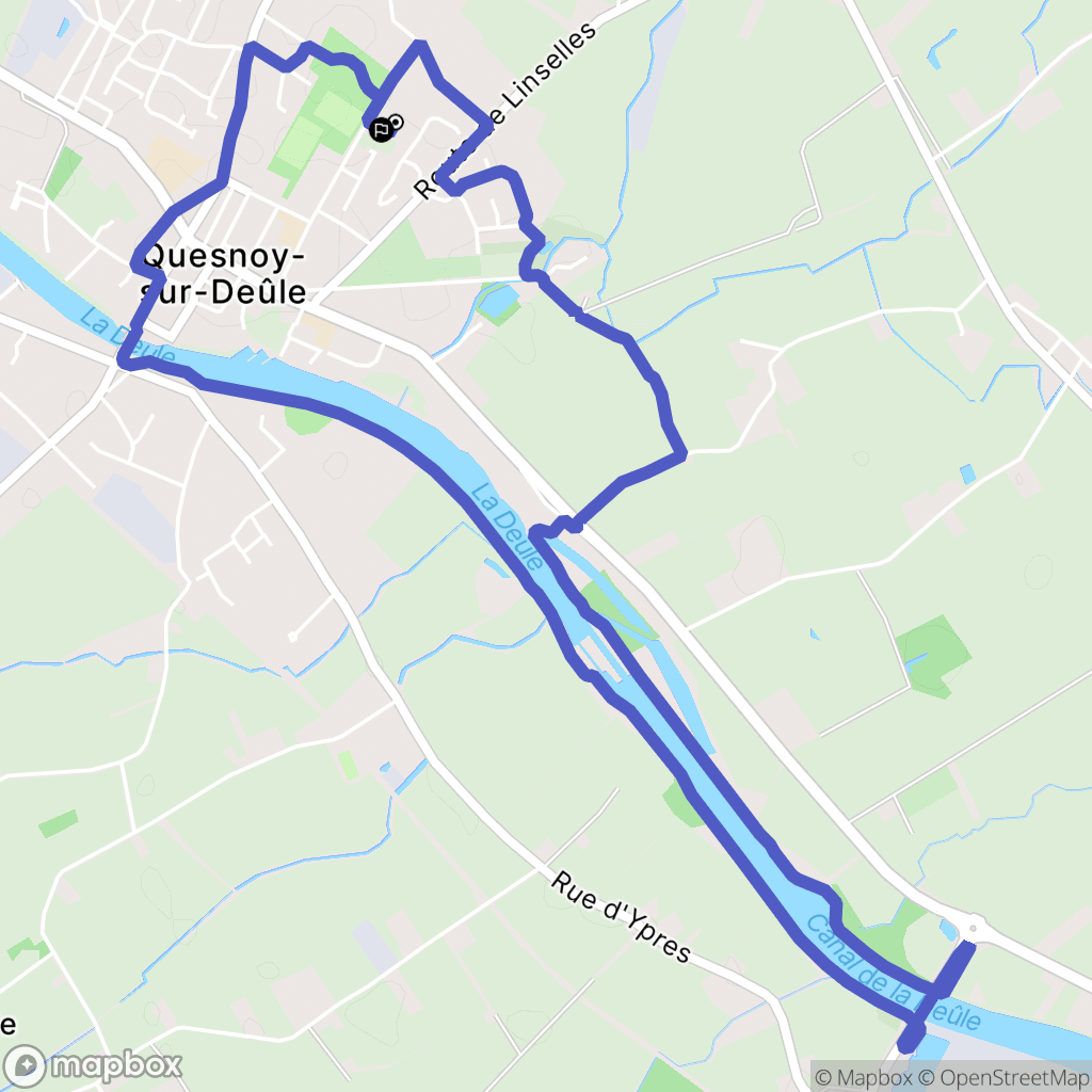 Quesnoy-sur-Deûle : carte du parcours de randonnée - France