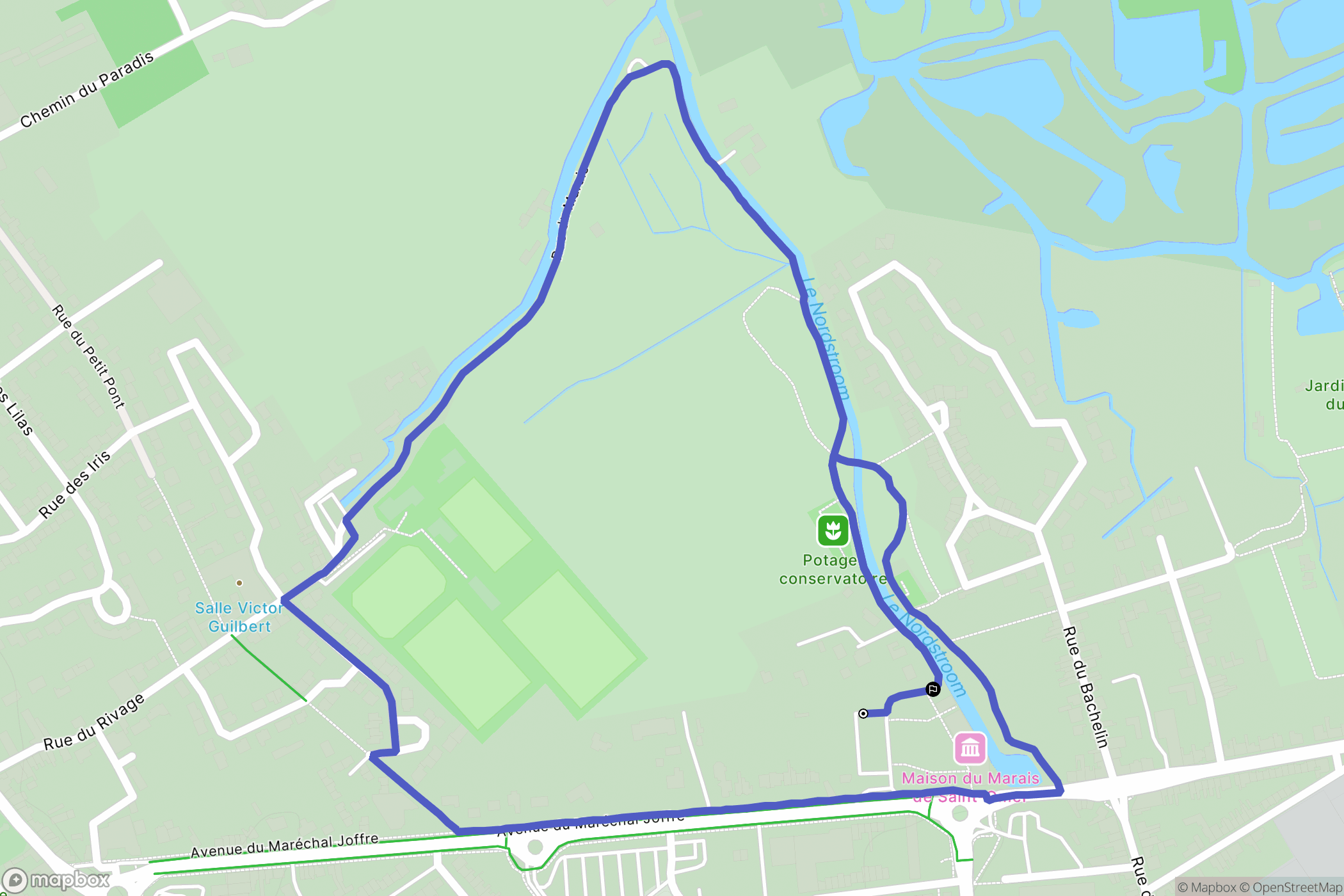 Saint-Martin-lez-Tatinghem : carte du parcours de randonnée - France