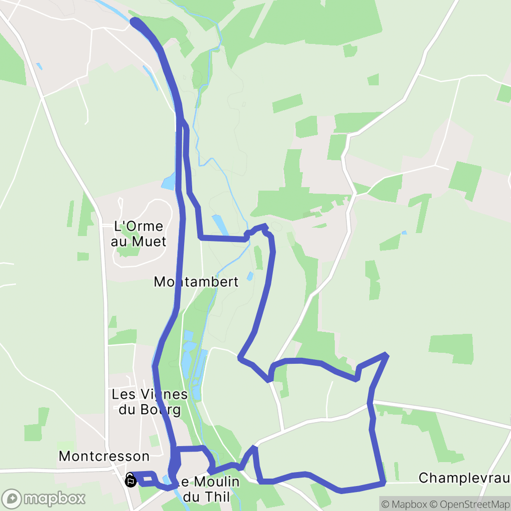 Montcresson : carte du parcours de randonnée - France