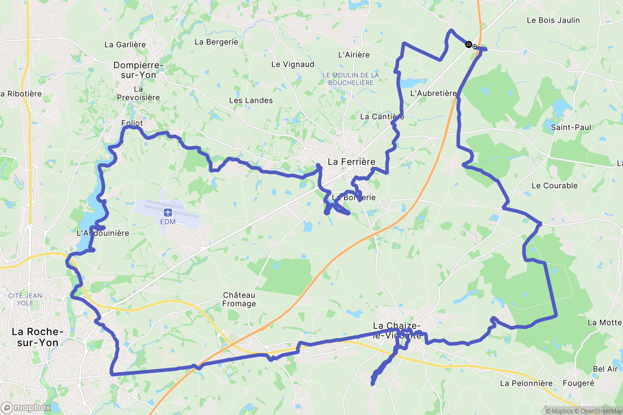 La Merlatière : carte du parcours de randonnée - France