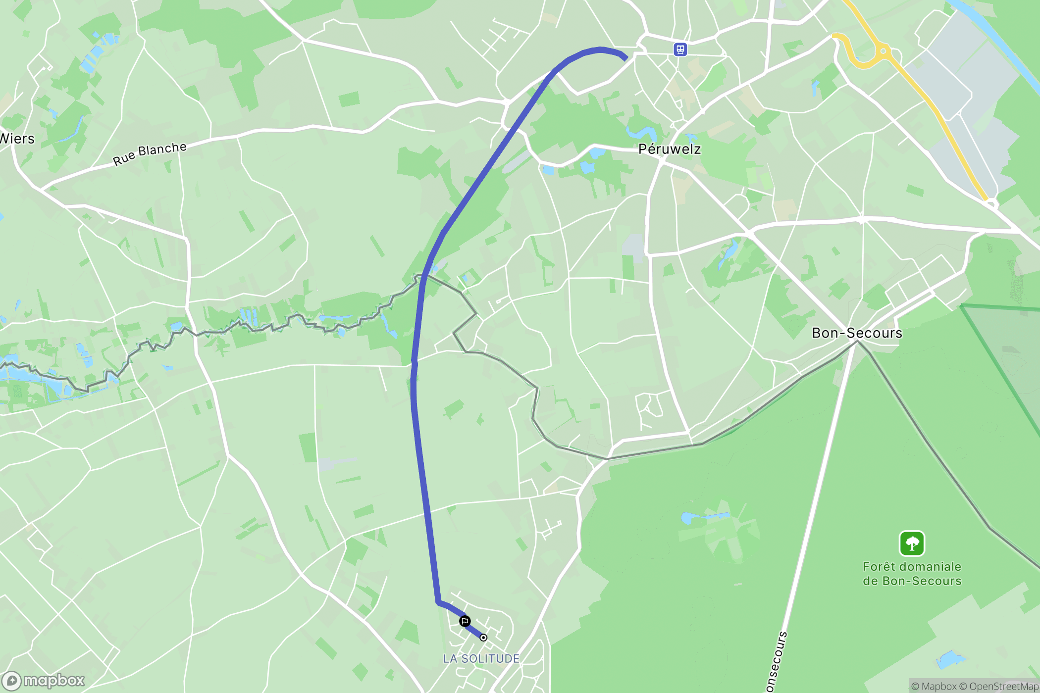 Vieux-Condé : carte du parcours de randonnée - France