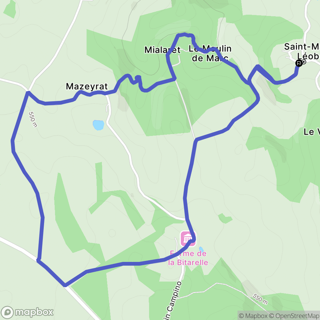 Camps-Saint-Mathurin-Léobazel : carte du parcours de randonnée - France