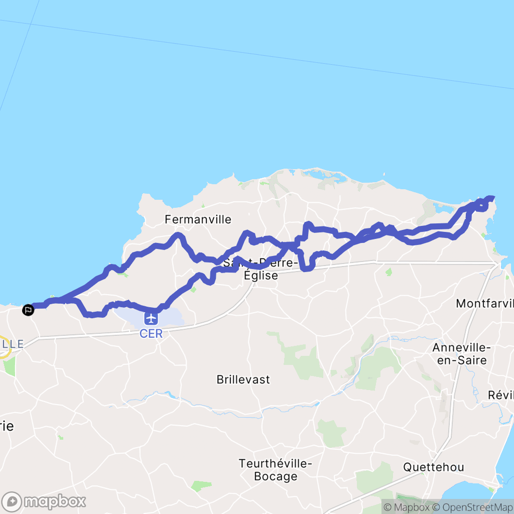 Digosville : carte du parcours de randonnée - France