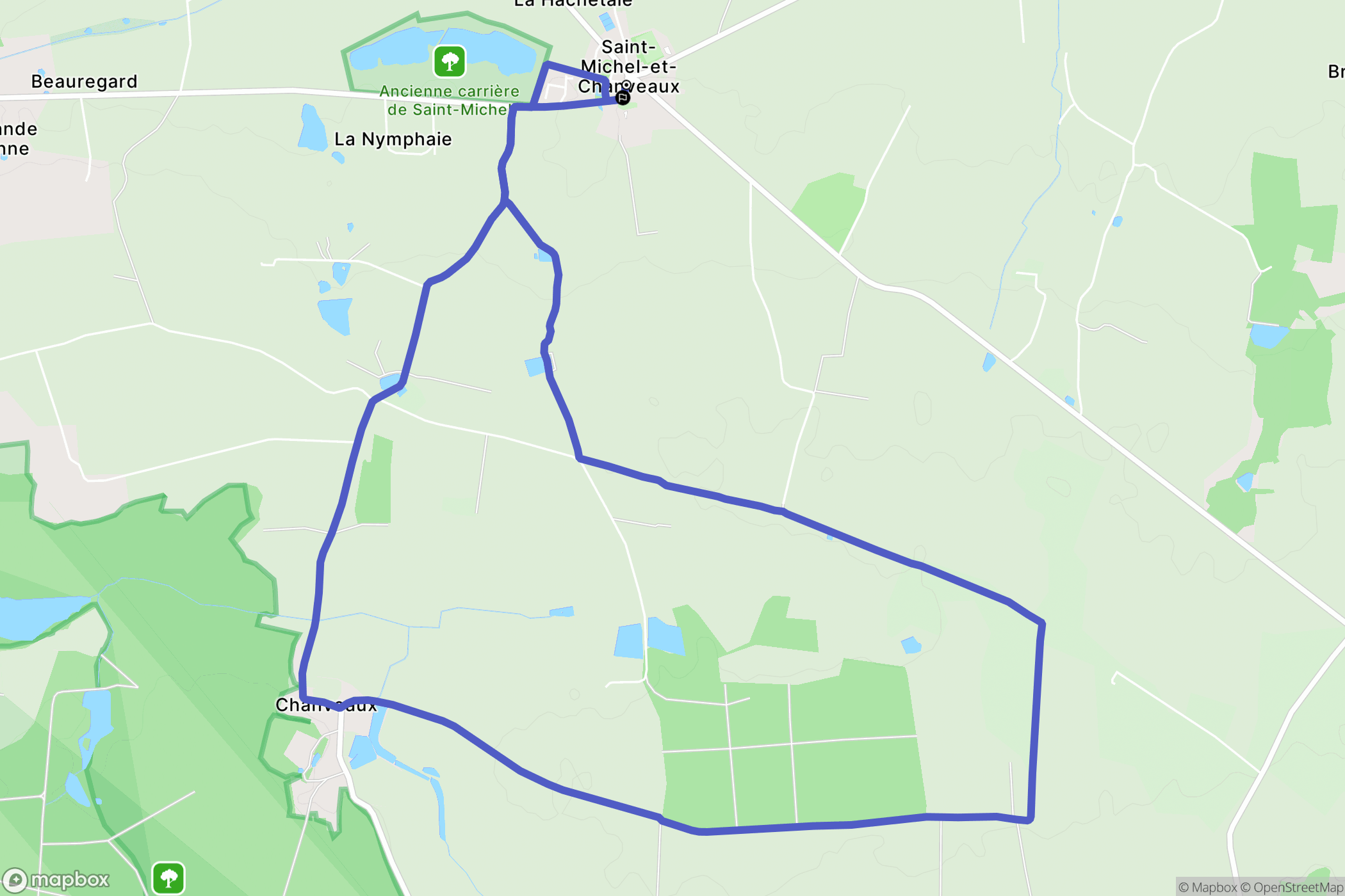 Ombrée d'Anjou : carte du parcours de randonnée - France