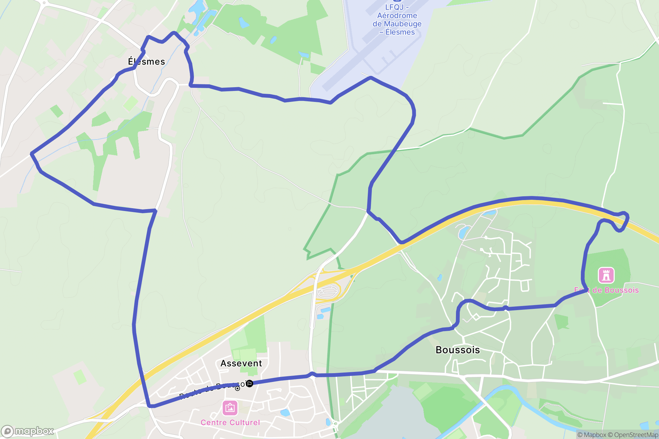 Assevent : carte du parcours de randonnée - France